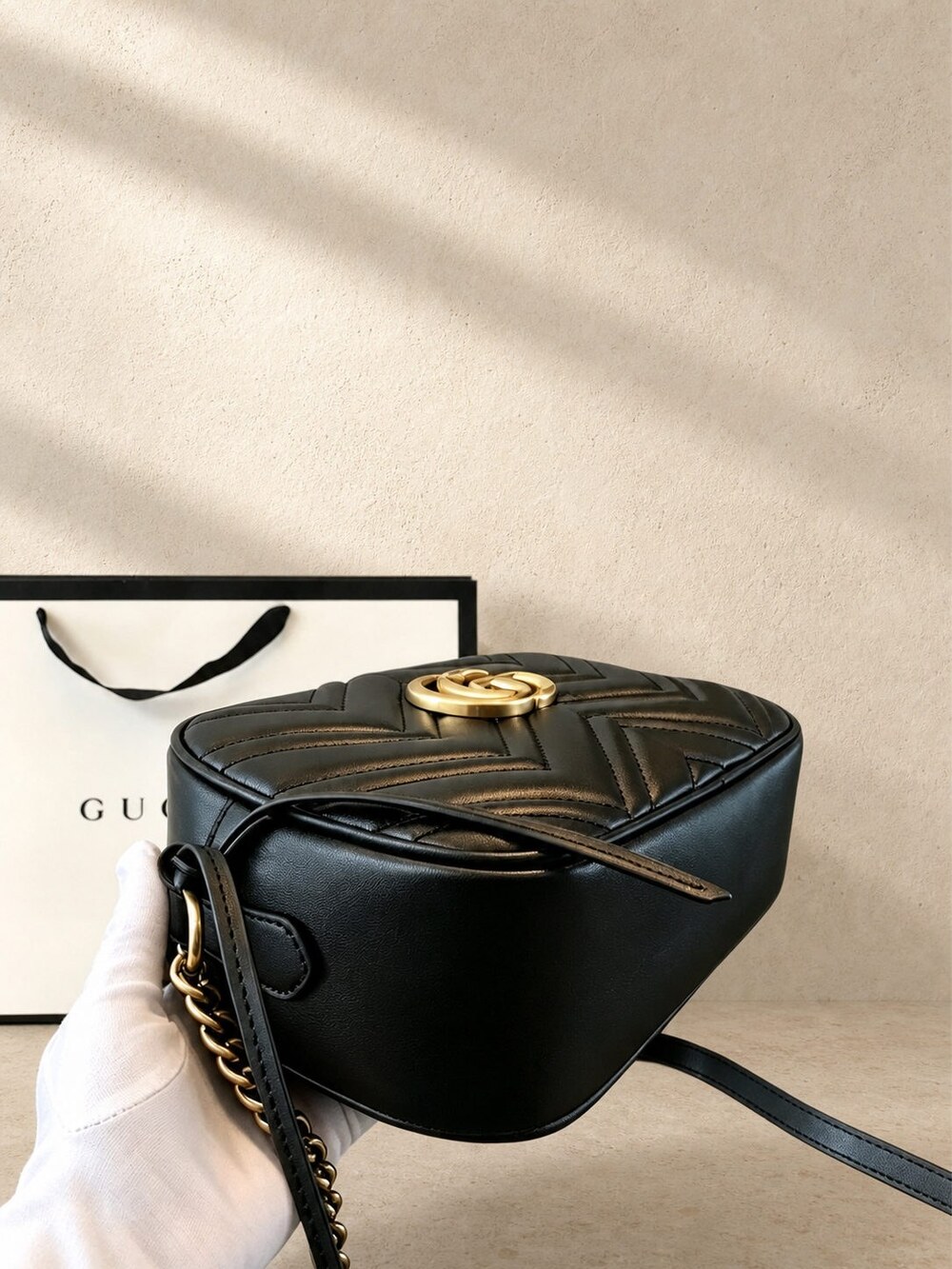 Gucci GG Marmont Small Black Matelasse Camera Crossbody Bag - Picture 4 of 5